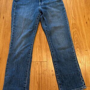Lauren Ralph Lauren Premier Straight Cropped Jeans Cuffed Size 8 Medium Wash